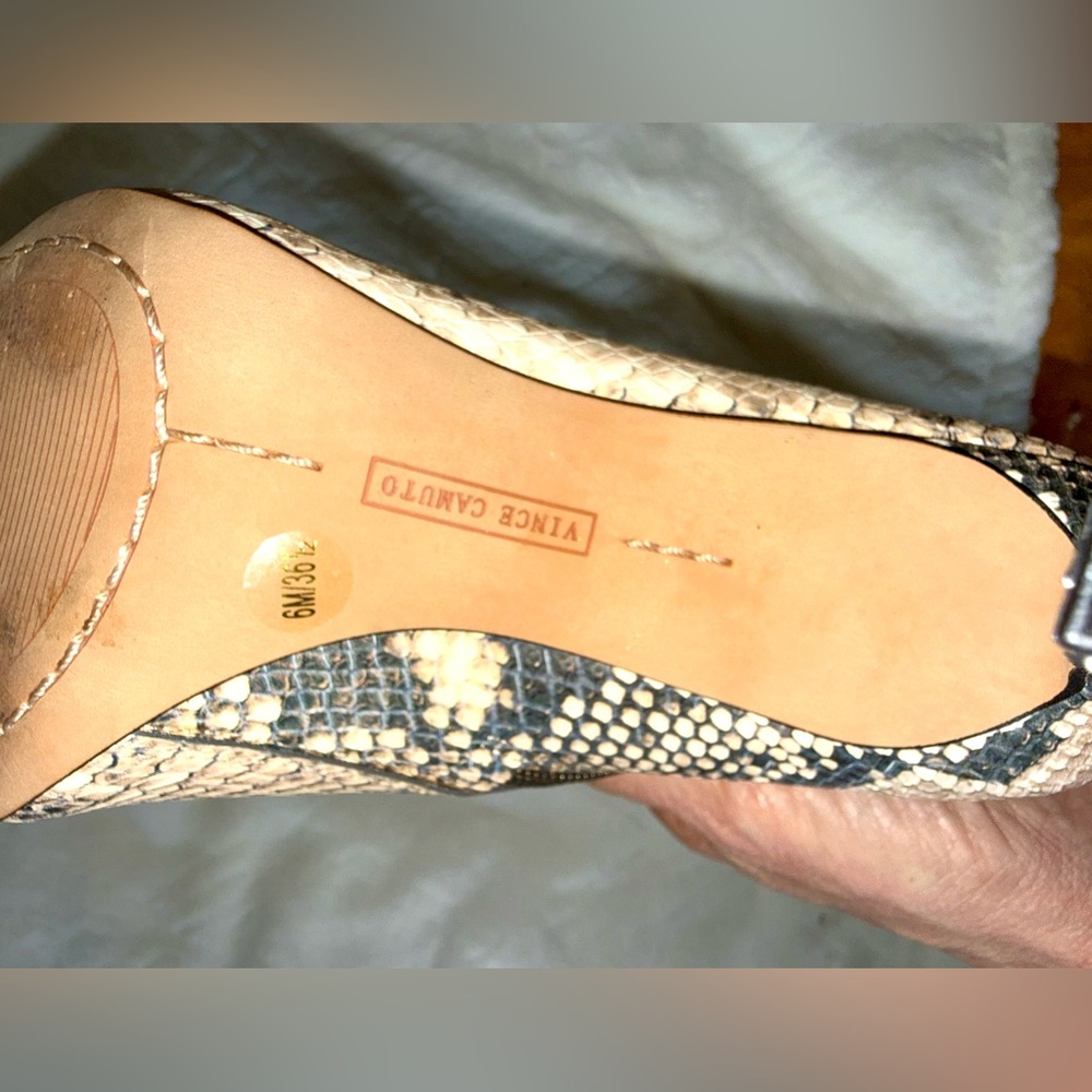 Vince Camuto Snakeskin Ankle Boots - Black and Cream - Picture 5 of 8